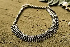 धरा ✽ Antique Finish White Metal ✽ Necklace { 33 }